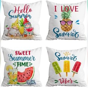 NWT Summer Pillow Covers 18x18 Set of 4